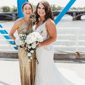 Revelry Starla Sequin Dress Gold 204 Size 2